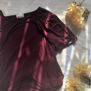 Maroon Top with Sleeve Detail
